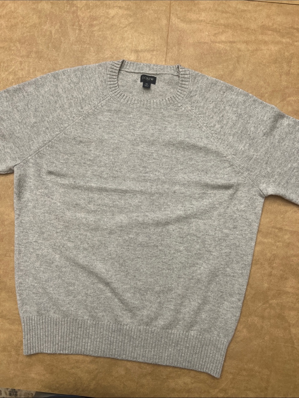 J.Crew Men’s Lambswool Blend Crewneck Sweater Light Gray